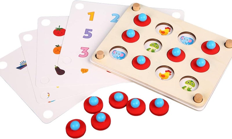 PLUSPOINT Wooden Memory Match the Following Puzzle Toy Training Fun Board Game for Kids Educational Memory Matching Game for Pre-Kindergarten Early Learning Development for Kids 3+ - Image 1