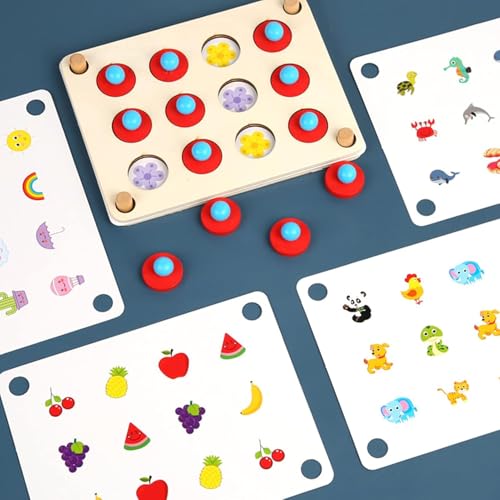 PLUSPOINT Wooden Memory Match the Following Puzzle Toy Training Fun Board Game for Kids Educational Memory Matching Game for Pre-Kindergarten Early Learning Development for Kids 3+ - Image 2