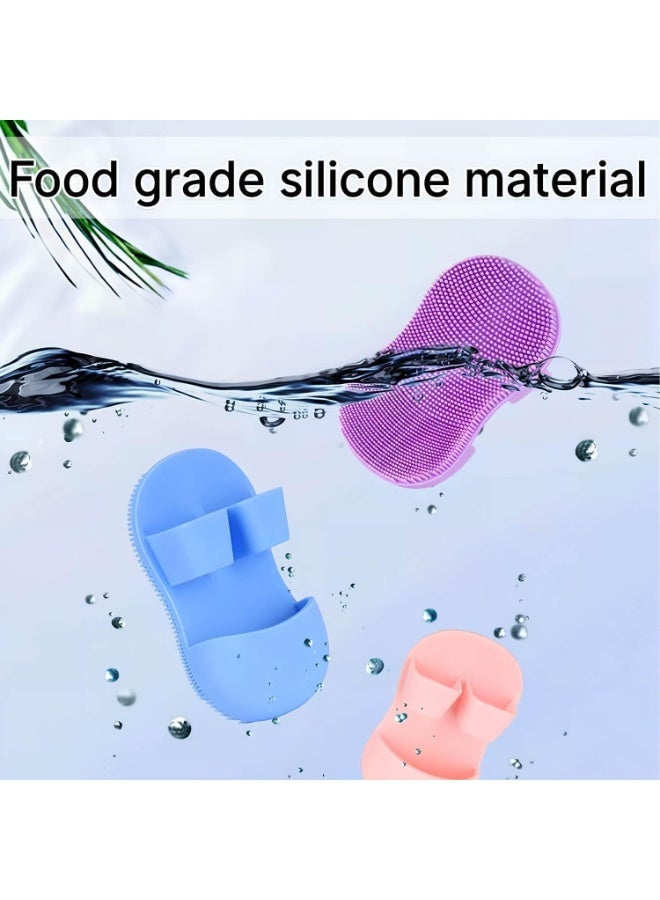 فرشاة وجه من السيليكون مكونة من 4 قطع، فرشاة صغيرة محمولة باليد لتنظيف الوجه، فرشاة تدليك للوجه، منظف لإزالة مكياج الوجه لتقشير لطيف وتنظيف الرؤوس السوداء، العناية بالبشرة بالتنظيف العميق - Image 2