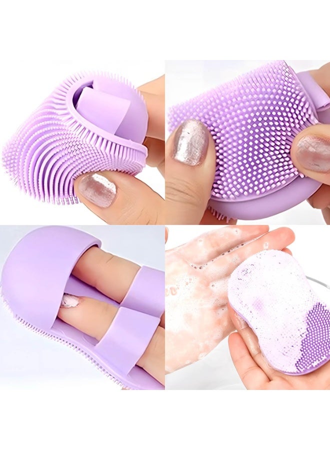 فرشاة وجه من السيليكون مكونة من 4 قطع، فرشاة صغيرة محمولة باليد لتنظيف الوجه، فرشاة تدليك للوجه، منظف لإزالة مكياج الوجه لتقشير لطيف وتنظيف الرؤوس السوداء، العناية بالبشرة بالتنظيف العميق - Image 5