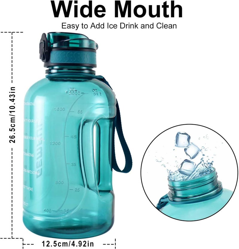 GEMFUL Upgraded general material Water Bottle with Handle 2L Wide Mouth Large Sports Jug for Gym Fitness Elegant upgraded practical design - Image 3