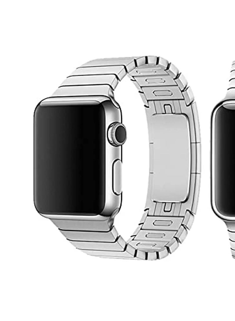 ديفيا Devia Elegant Series Link Bracelet Compatible with Apple Watch 38/40mm, Water-Resistant Replacement Wrist Band Strap Suitable for Apple Smart Watch Generation 1/2/3/4/5 - Silver Devia Elegant Series Link Bracelet Compatible with Apple Watch 38/40mm, Water-Resistant Replacement Wrist Band Strap Suitable for Apple Smart Watch Generation 1/2/3/4/5 - Silver - Image 1