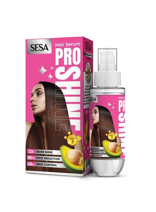 سيسا سيروم الشعر برو شاين للنساء 2X شاين 48 ساعة خالي من التجعد للشعر الجاف والخشن، ناعم ولامع مع أوميجا 3 والأفوكادو، 100 مل - Image 1