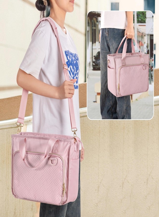 Prokva Bible Cover Bag for Women, Large Bible Tote Bag Church Carrying Case with Shoulder Strap for Bible Study, Pink(Empty Bag Only) - Image 2