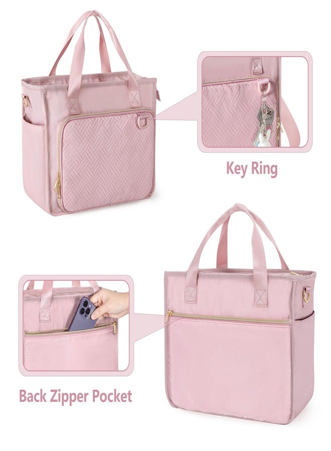 Prokva Bible Cover Bag for Women, Large Bible Tote Bag Church Carrying Case with Shoulder Strap for Bible Study, Pink(Empty Bag Only) - Image 5