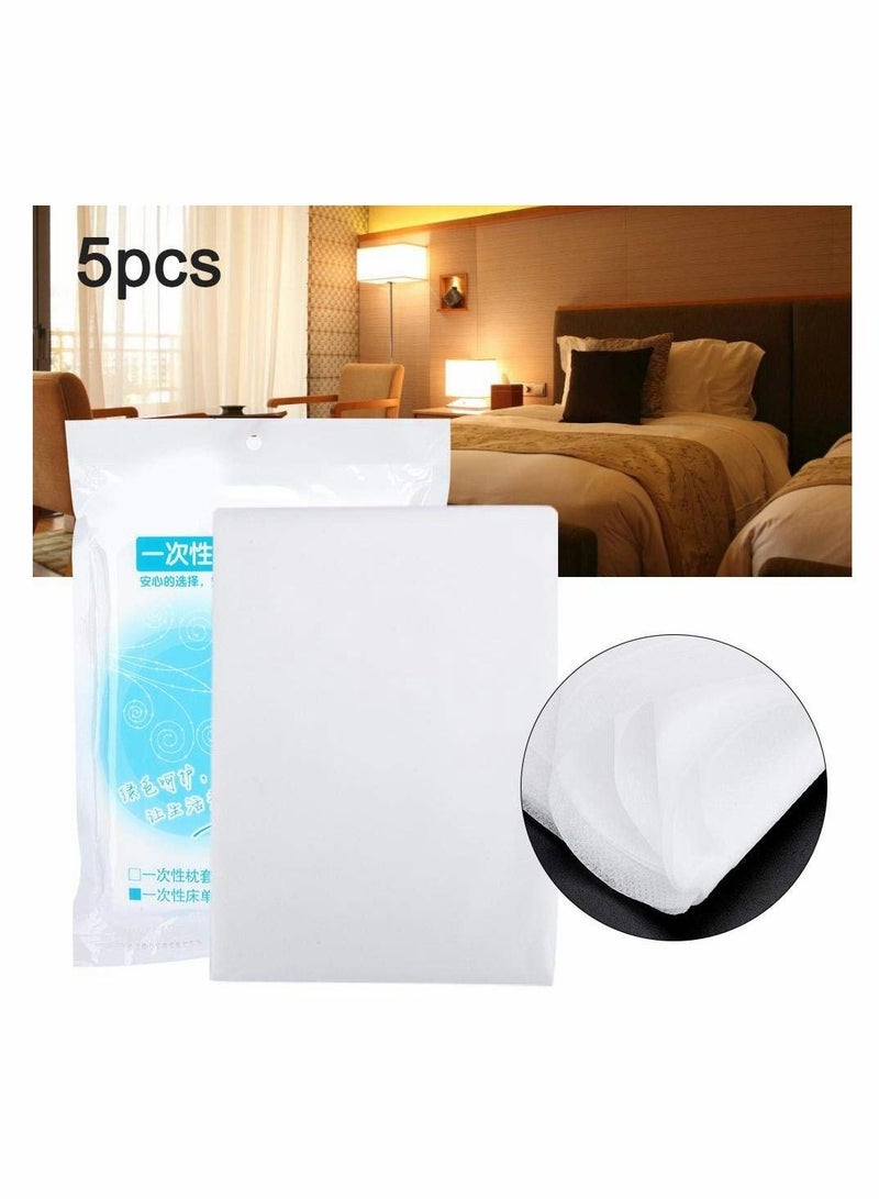 SYOSI Children's Sheet Pillowcase Sets, 5pcs 120 x 200cm MAKINGTEC Disposable Bed Sheets Bed Cover Portable Outdoor Hotel Bedding Supplies - Image 5