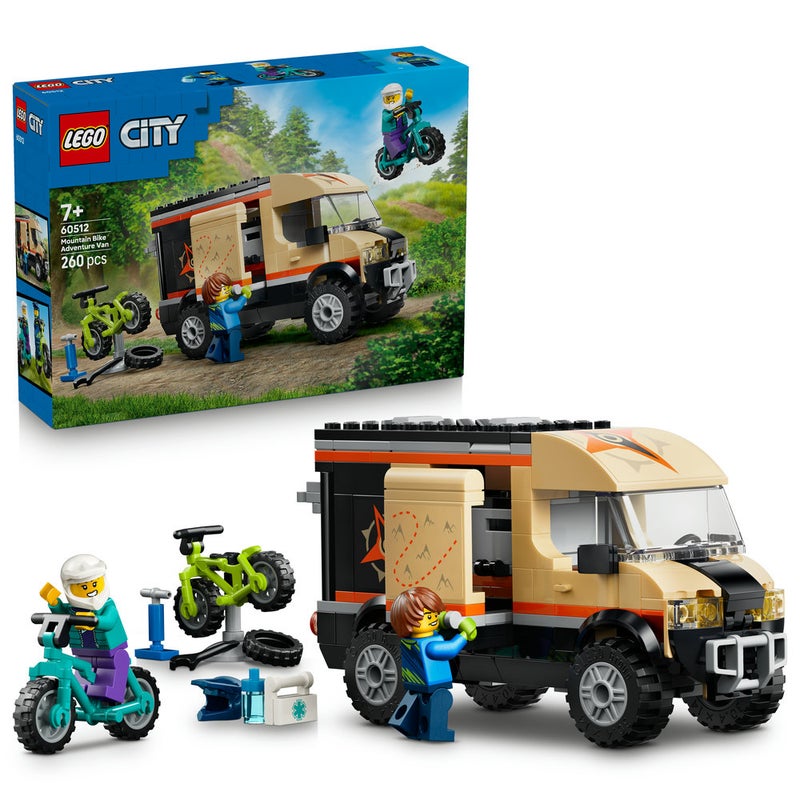 LEGO City Mountain Bike Adventure Van - Toy Vehicle 60512 (Age 7+, 260 Pieces) - Image 1