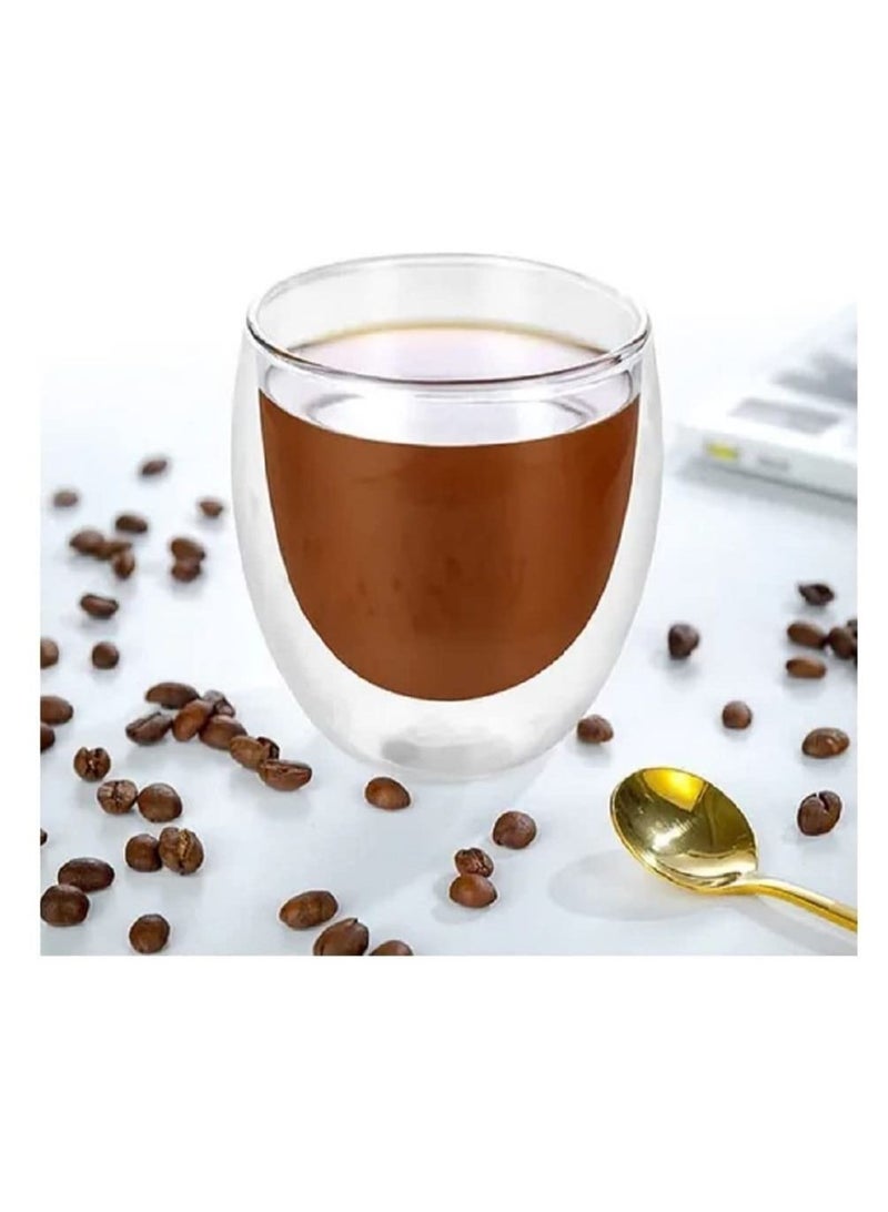 HOME ZONE 2-Piece Double Walled Arabic Cups set Clear 80ml - Image 4