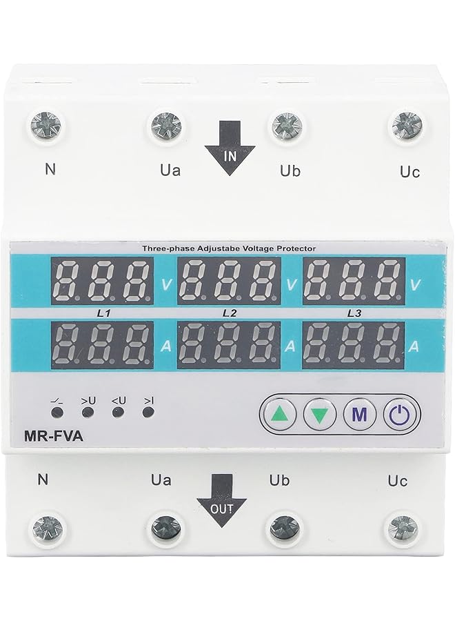 promass Under and Over Voltage Protector, Smart Chip 3 Phase Adjustable Voltage Protector for Shopping Mall (100A)