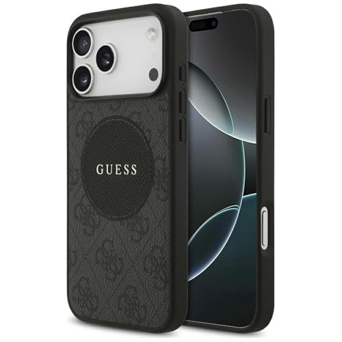 CG MOBILE Guess [Official Licensed] Protective Case Designed for iPhone 17 Pro Max |4G Pu Leather Case with Big 4G & Classic Logo & Gold Metal Camera Frame - Brown - Image 1