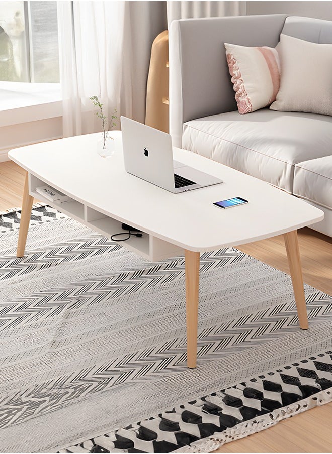 Occuwzz - Modern rounded corner coffee table easy to install space saving storage display coffee table suitable for living room office balcony cafe - Image 1