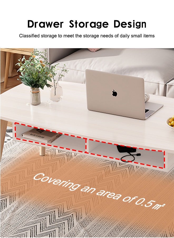 Occuwzz - Modern rounded corner coffee table easy to install space saving storage display coffee table suitable for living room office balcony cafe - Image 1
