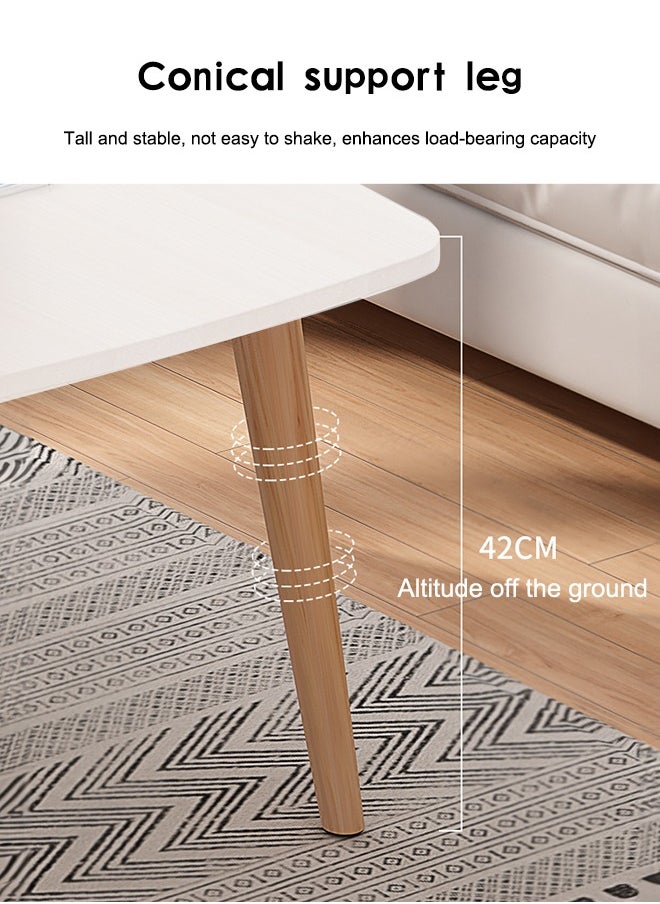 Occuwzz - Modern rounded corner coffee table easy to install space saving storage display coffee table suitable for living room office balcony cafe - Image 1