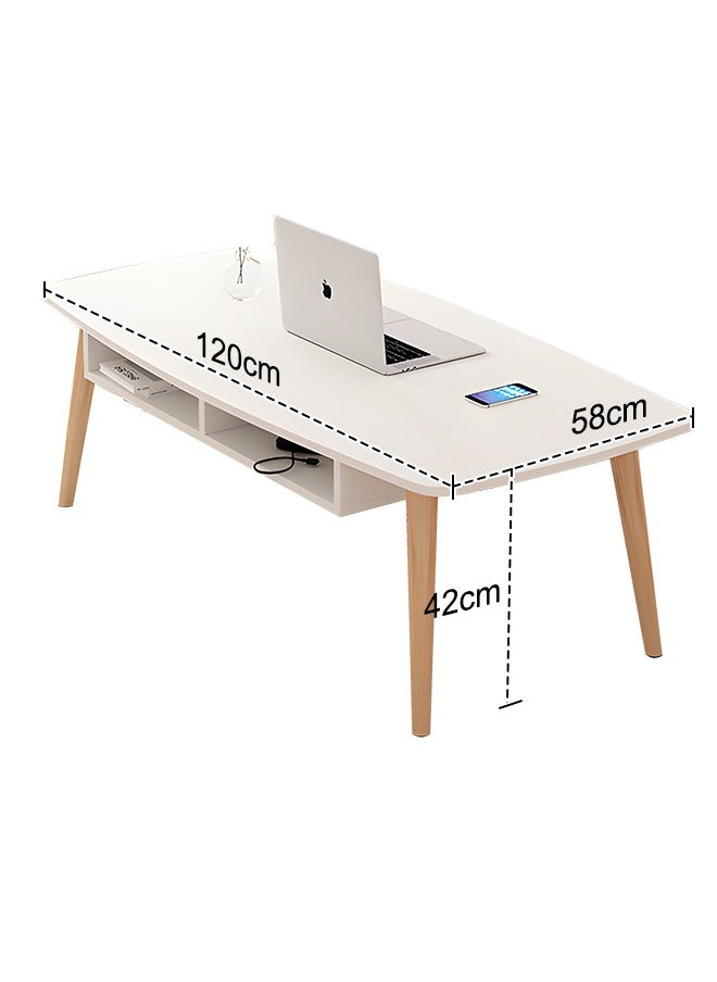 Occuwzz - Modern rounded corner coffee table easy to install space saving storage display coffee table suitable for living room office balcony cafe - Image 1