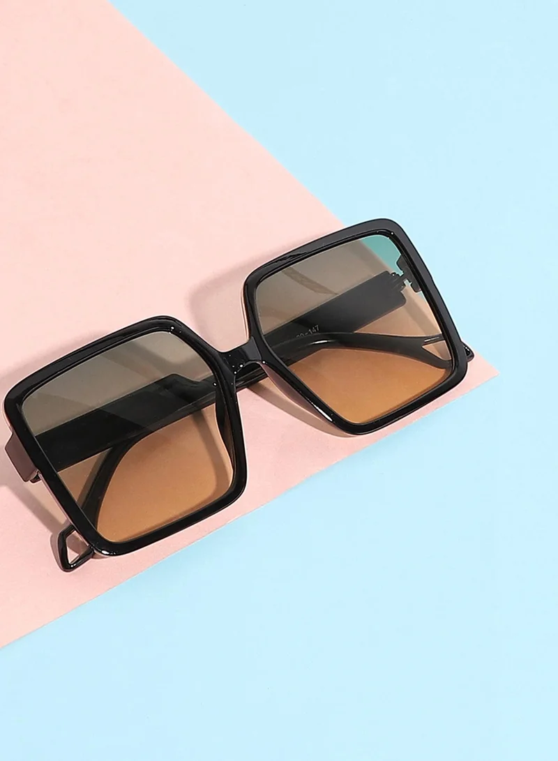 Haute Sauce Tinted Lens Black Frame Oversized Sunglass