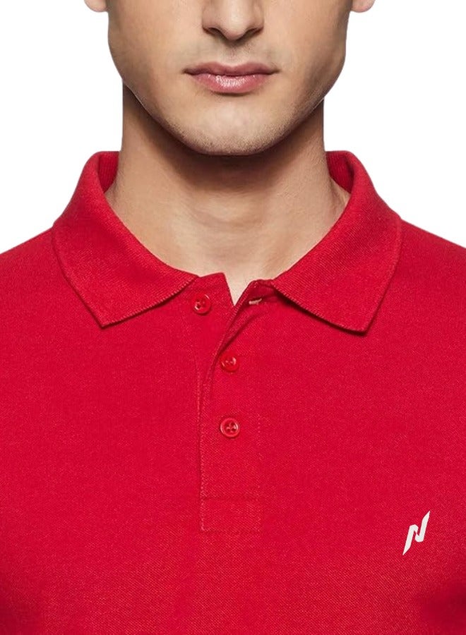 Lux Nitro Men's Solid Regular Fit T-Shirt | Red | Color Shade May Vary - Image 2