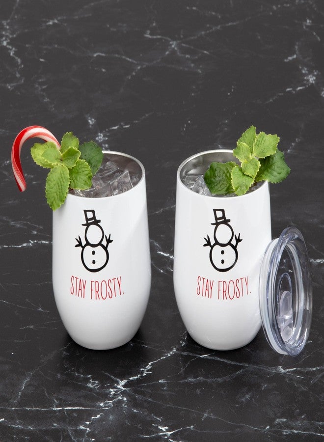 Cambridge EP59BLKWHCB2DS 12 Oz Stay Frosty Wine Tumblers, Set of 2, Christmas Theme - Image 4