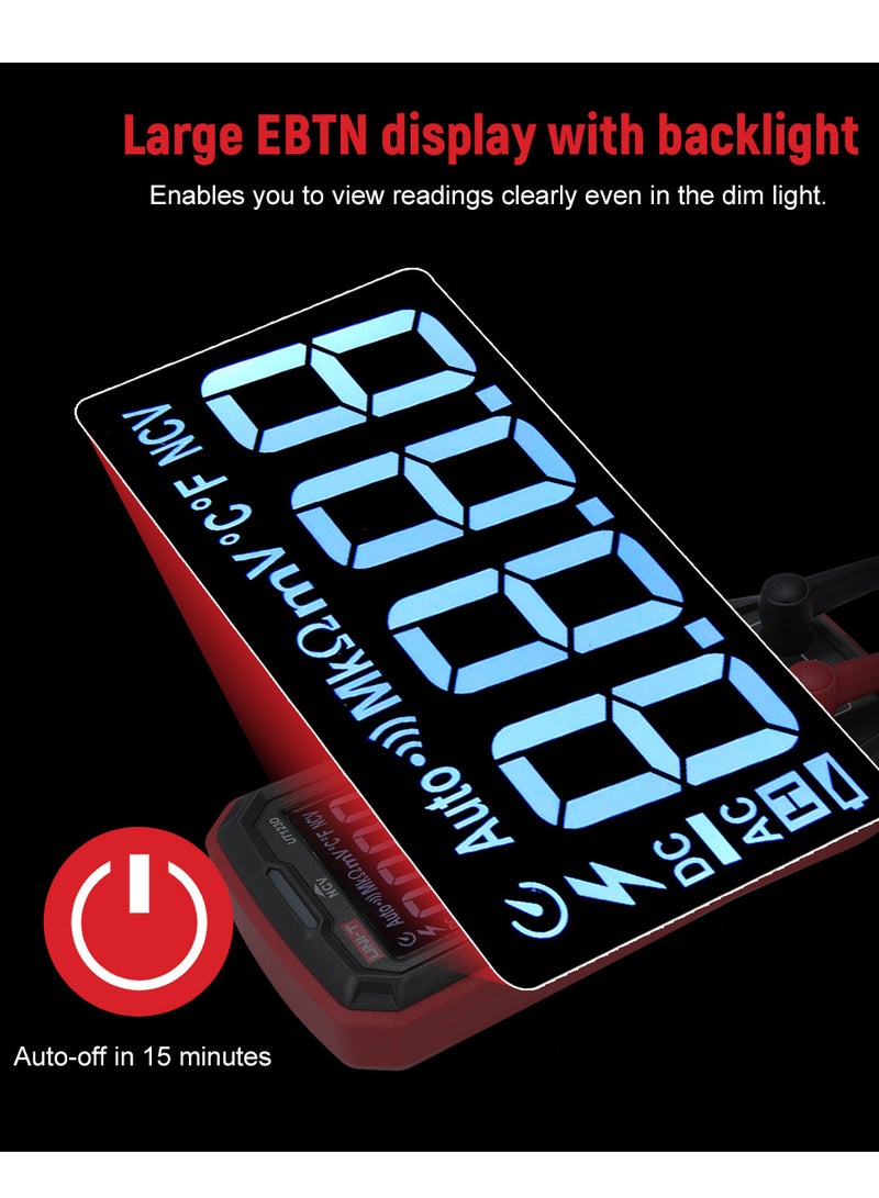 UNI-T Palm-sized Digital Multimeter AC/DC True-RMS Multimeter 4mF(4000uF) Large Capacitance Meter Auto-ranging Multi Tester with Resistance Capacitance Diode Continuity NCV Live Wire Tests - Image 5