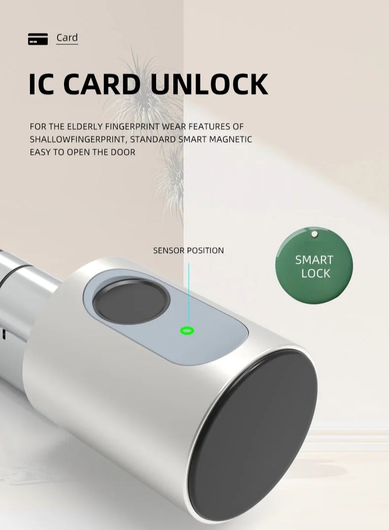 AROAQ A smart door lock from Tuya that supports up to 100 fingerprints, a smart lock that supports opening via a mobile application, including 2 smart cards.  - Image 4