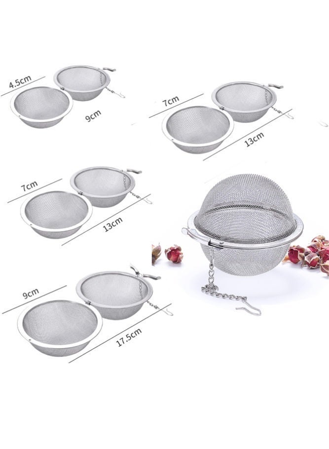 YUFAN Stainless Steel Tea Infuser Set 4 Pieces Large Medium Small Sizes for Cups Mugs Teapots Kitchen Everyday Use Gift - Image 2