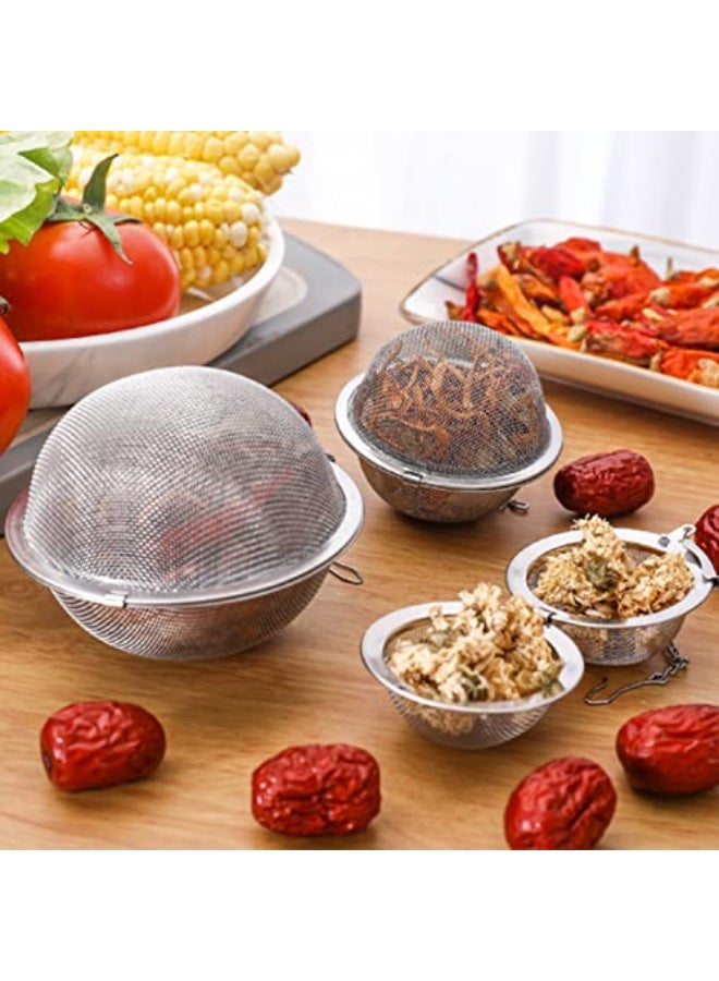 YUFAN Stainless Steel Tea Infuser Set 4 Pieces Large Medium Small Sizes for Cups Mugs Teapots Kitchen Everyday Use Gift - Image 5