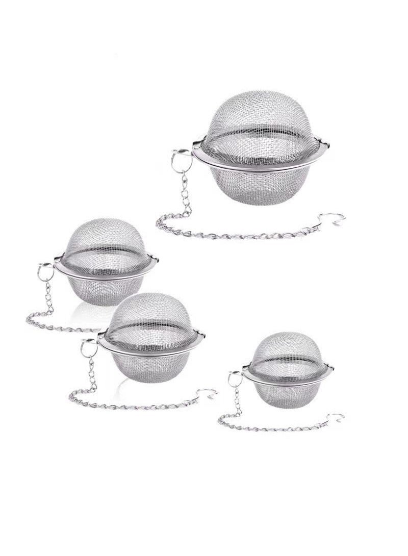 YUFAN Stainless Steel Tea Infuser Set 4 Pieces Large Medium Small Sizes for Cups Mugs Teapots Kitchen Everyday Use Gift - Image 1