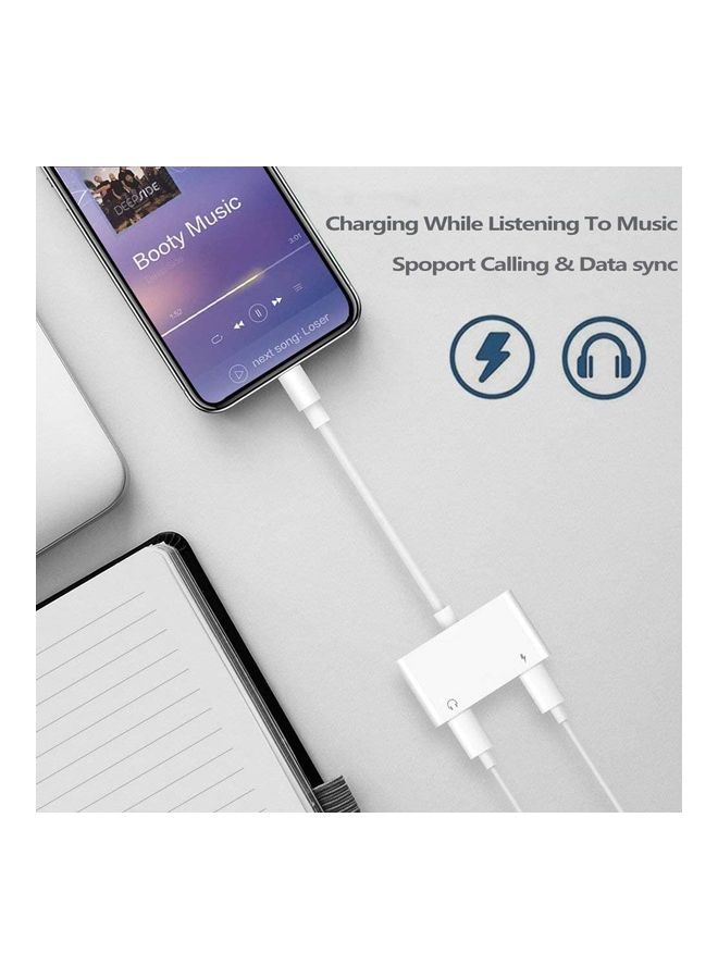 ICS 3.5mm Aux Earphone Audio Headphone Jack Adapter White - Image 2