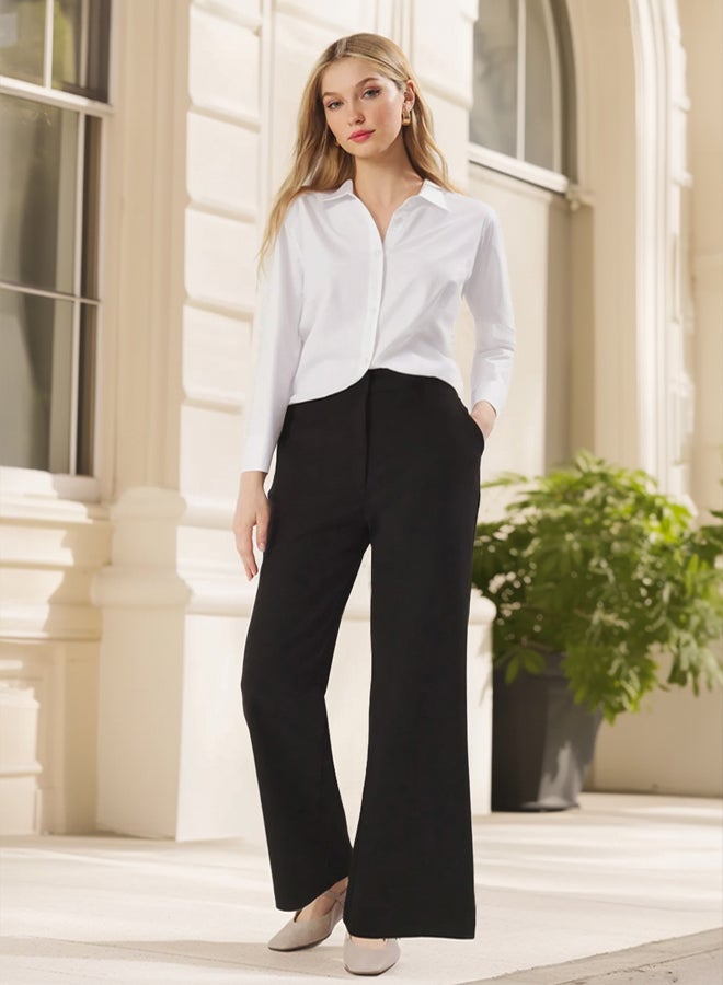 trendyol Black Buttoned Pocket Straight Cut Knitted Trousers - Image 2