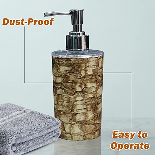 Shenron Brown Liquid Soap Dispenser for Wash Basin & Bathroom, 250 ML Empty Refillable Handwash Bottle with Pump, Wooden Finish Plastic Body (Set of 2) - Image 4