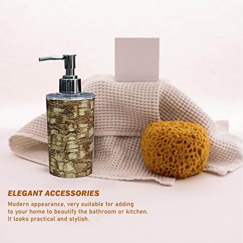 Shenron Brown Liquid Soap Dispenser for Wash Basin & Bathroom, 250 ML Empty Refillable Handwash Bottle with Pump, Wooden Finish Plastic Body (Set of 2) - Image 2