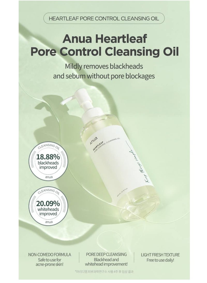 Anua - ANUA Heartleaf Pore Control Cleansing Oil Korean Facial Cleanser, Daily Makeup Blackheads Removal 6.76 fl oz(200ml) - Image 1