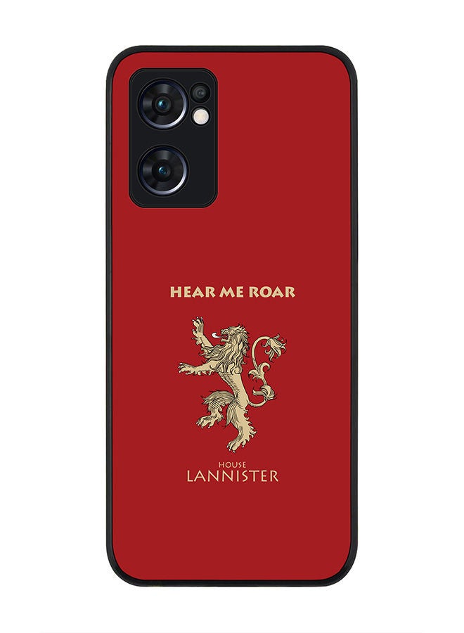 Stylizedd Rugged Black edge case for Oppo Reno7 5G  Slim fit Soft Case Flexible Rubber Edges Anti Drop TPU Gel Thin Cover - GOT House Lannister - Image 1