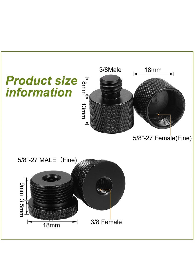 KASTWAVE Microphone Stand Adapter, Microphone Screw 5/8 Female to 3/8 Male and 3/8 Female to 5/8 Male Threaded Adapter for Microphone Stand to Tripod and Camera Adapter (8 Pcs, Black) - Image 5