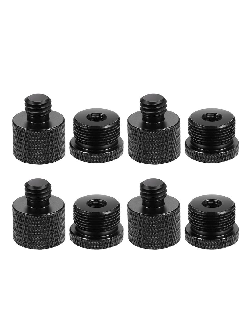 KASTWAVE Microphone Stand Adapter, Microphone Screw 5/8 Female to 3/8 Male and 3/8 Female to 5/8 Male Threaded Adapter for Microphone Stand to Tripod and Camera Adapter (8 Pcs, Black) - Image 1