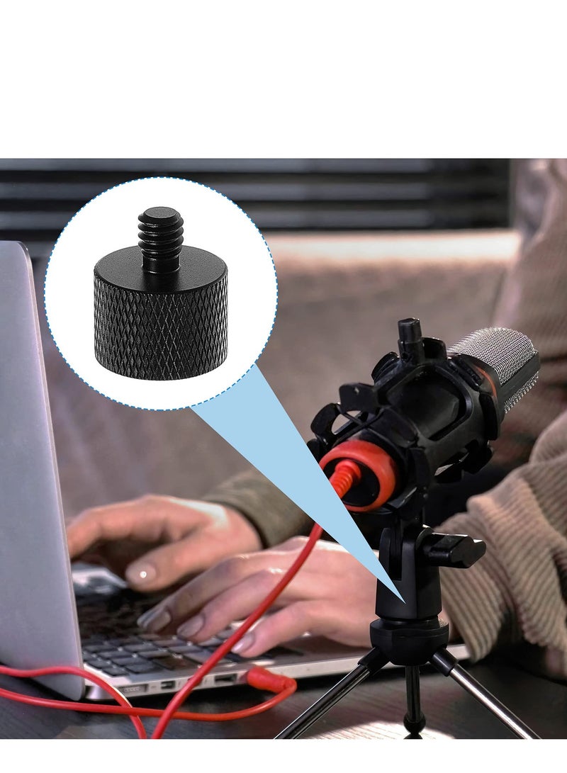 KASTWAVE Microphone Stand Adapter, Microphone Screw 5/8 Female to 3/8 Male and 3/8 Female to 5/8 Male Threaded Adapter for Microphone Stand to Tripod and Camera Adapter (8 Pcs, Black) - Image 2
