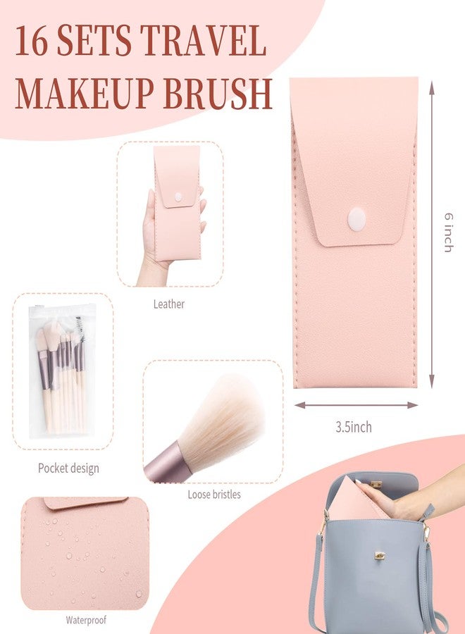 Olutacot 16 Sets Travel Makeup Brush Set Synthetic Fiber Face Foundation Make up Brushes Bridesmaid Gift with Travel Makeup Bag for Wedding Bridal Shower Favors Bachelorette Party Gift (Ivory Beige) - Image 3