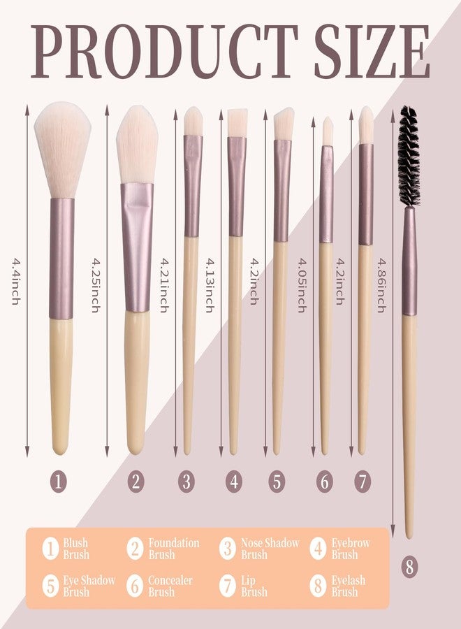 Olutacot 16 Sets Travel Makeup Brush Set Synthetic Fiber Face Foundation Make up Brushes Bridesmaid Gift with Travel Makeup Bag for Wedding Bridal Shower Favors Bachelorette Party Gift (Ivory Beige) - Image 2