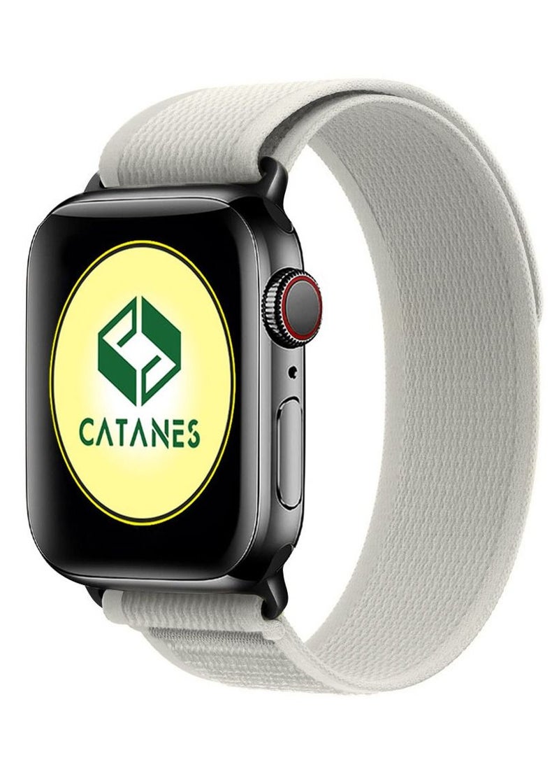 CATANES - Apple Watch Trail Band 49mm 45mm 44mm 42mm Nylon Woven Sport Strap for iWatch Series Ultra/8/7/SE/6/5/4/3/2/2 Grey - Image 1