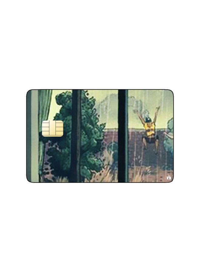 RKN PRINTED BANK CARD STICKER Aesthetic Room Drawing With Rain Outside - Image 1