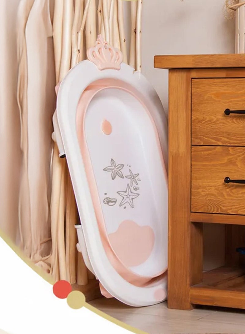 رينوفو حوض استحمام رويال قابل للطي، حوض استحمام محمول للأطفال الصغار، قابل للطي، قابل للطي، آمن، مانع للانزلاق، حوض استحمام للأطفال، وردي - Image 3