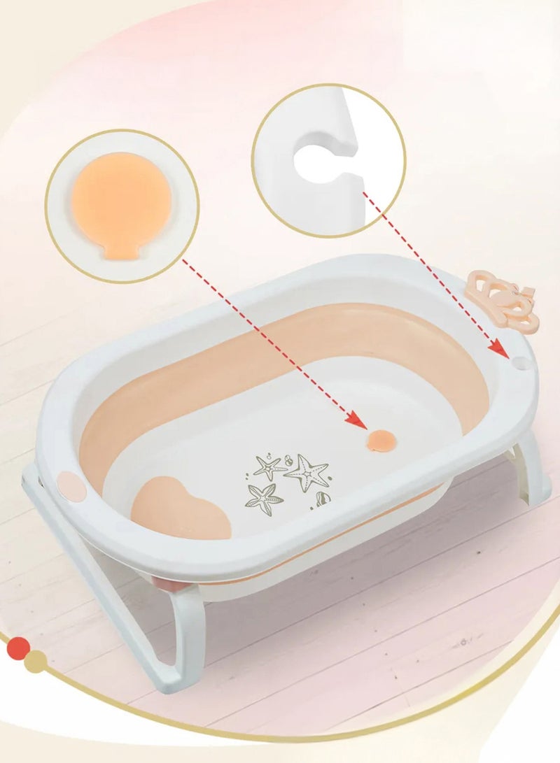 رينوفو حوض استحمام رويال قابل للطي، حوض استحمام محمول للأطفال الصغار، قابل للطي، قابل للطي، آمن، مانع للانزلاق، حوض استحمام للأطفال، وردي - Image 5