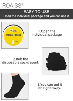 roaiss 5 Pairs Disposable Mid Calf Socks for Men Portable Throwaway Compressed Cotton Socks Sweat Absorbent and Breathable Crew Sock for Sports Business or Travel  - Image 2