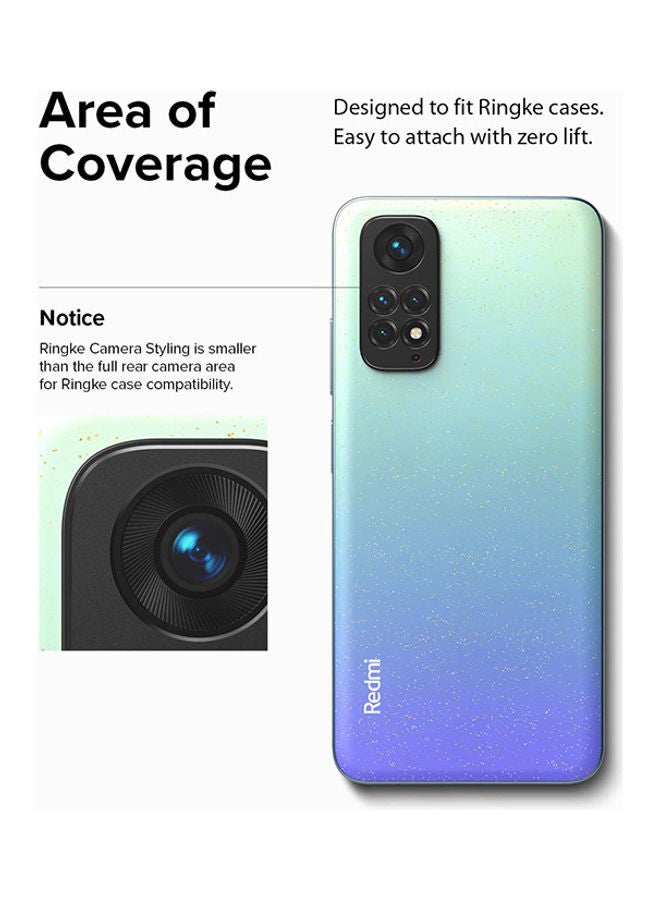 رينجك تصميم الكاميرا متوافق مع Redmi Note 11 واقي حافة عدسة الكاميرا الخلفية بإطار من الألومنيوم وغطاء لاصق قوي واقٍ - Image 3