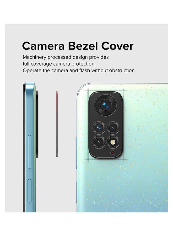 رينجك تصميم الكاميرا متوافق مع Redmi Note 11 واقي حافة عدسة الكاميرا الخلفية بإطار من الألومنيوم وغطاء لاصق قوي واقٍ - Image 4