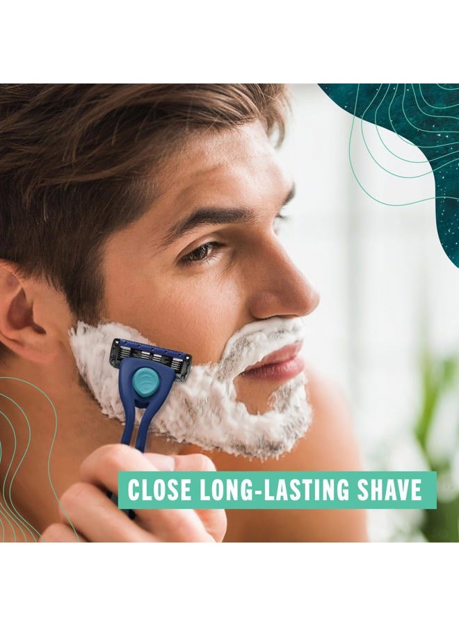 Preserve POPi Shave Razor Blades Refills - 5 Blade Razors for Men & Women - Ceramic Coated Shavers for Comfort with Aloe-Cocoa Butter Strip - Reusable Shaving Refill - 8 Pack - Image 5