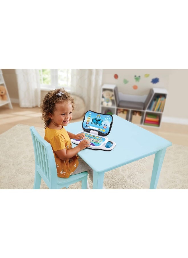 vtech Toddler Tech Laptop, Interactive Educational Computer Toy, 20 Games Learn Alphabet, Letters, Shapes, Numbers, Music & French, Kids Age 2, 3, 4 + Years, English Version,Blue,Medium  - Image 3