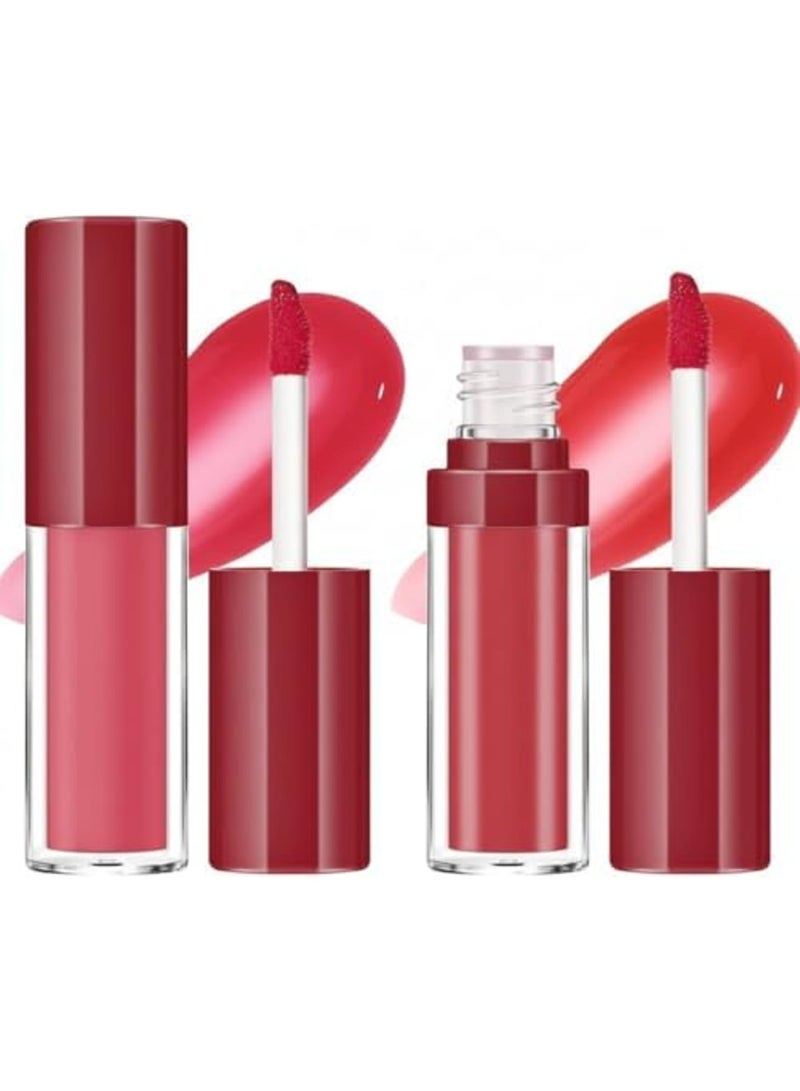 Lip Stain, 2 Pcs Vivid High ment Lip Tint, Long Lasting Moisturizing  Non-sticky Finish Water Lip Tint to Hydrate your Lips, 0.4 fl.oz - Image 1