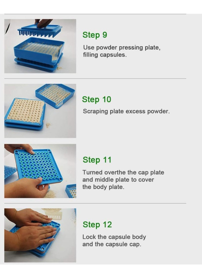 Excefore - Capsule Machine for Capsules with High Efficiency, Capsule Machine, No.000 to 100 Holes, Suitable for Small Factories, Pharmacies, Sample Rooms, Laboratories, Hospitals, Blue - Image 1