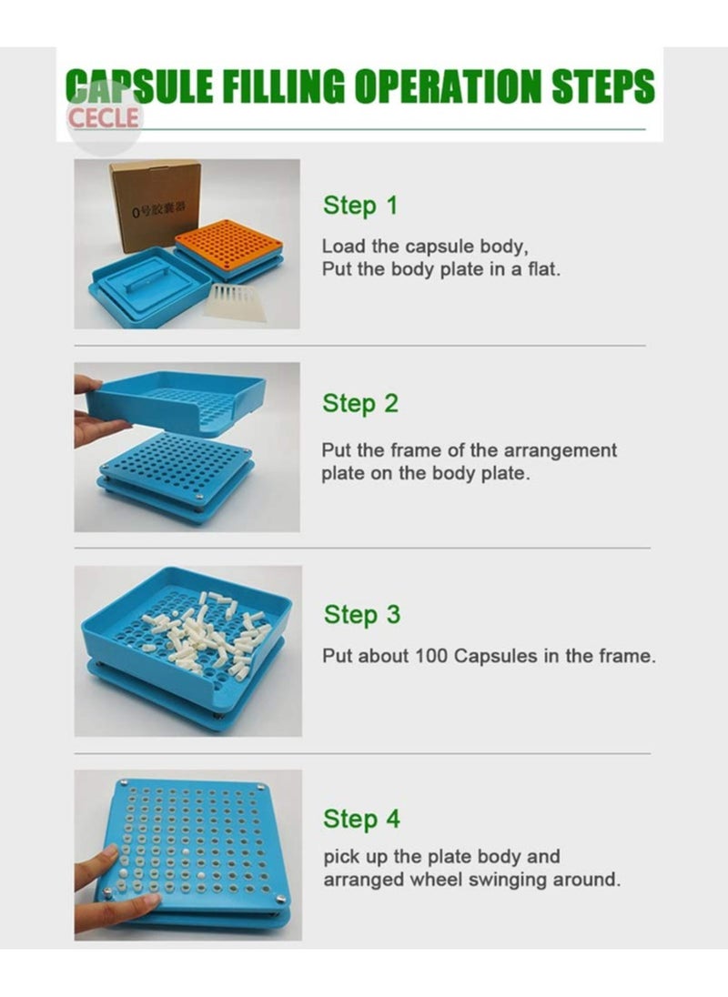Excefore - Capsule Machine for Capsules with High Efficiency, Capsule Machine, No.000 to 100 Holes, Suitable for Small Factories, Pharmacies, Sample Rooms, Laboratories, Hospitals, Blue - Image 1