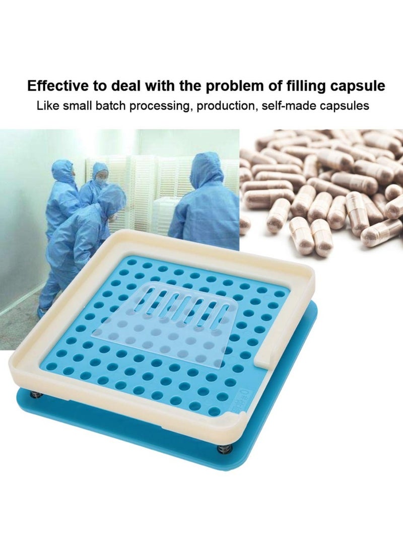 Excefore - Capsule Machine for Capsules with High Efficiency, Capsule Machine, No.000 to 100 Holes, Suitable for Small Factories, Pharmacies, Sample Rooms, Laboratories, Hospitals, Blue - Image 1